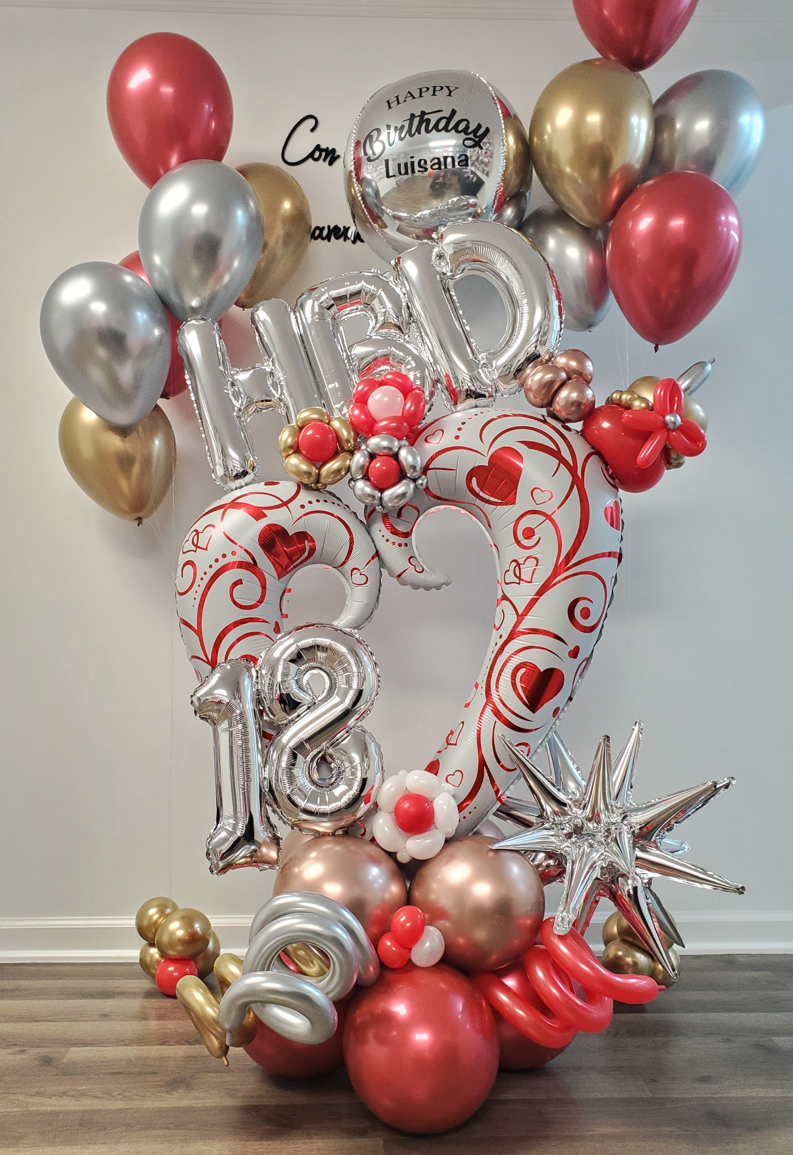 HBD Heart Balloon Bouquet